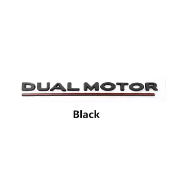 

DUAL MOTOR Underlined Letters Emblem for Tesla Model 3 Car Styling Refitting High Performance Trunk Badge Sticker Chrome Black