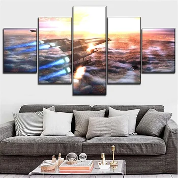 

Canvas Printed Paintings Modular Style 5 Pieces Mass Effect Game Normandy SR-2 Poster Wall Art Home Decorative for Houses Gifts