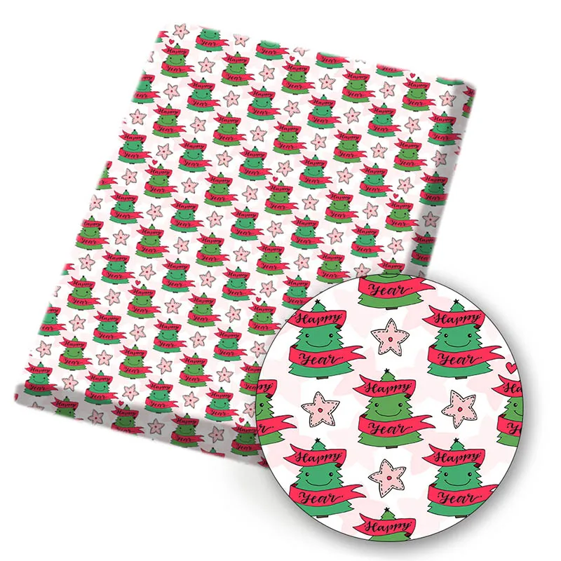 

Polyester Cotton Cloth Fabric Sheet Christmas Tree Printed Fabrics For DIY Dress Kids Doll Craft Sewing Accessories 45*150cm/pc