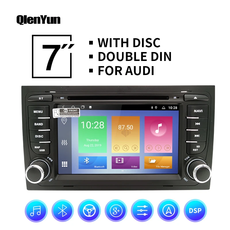 

QlenYun 2 DIN GPS Car Multimedia 7 Inch Touch Screen For Audi A4 S4 RS4 2002 2003 2004 2005 2006 2007 2008