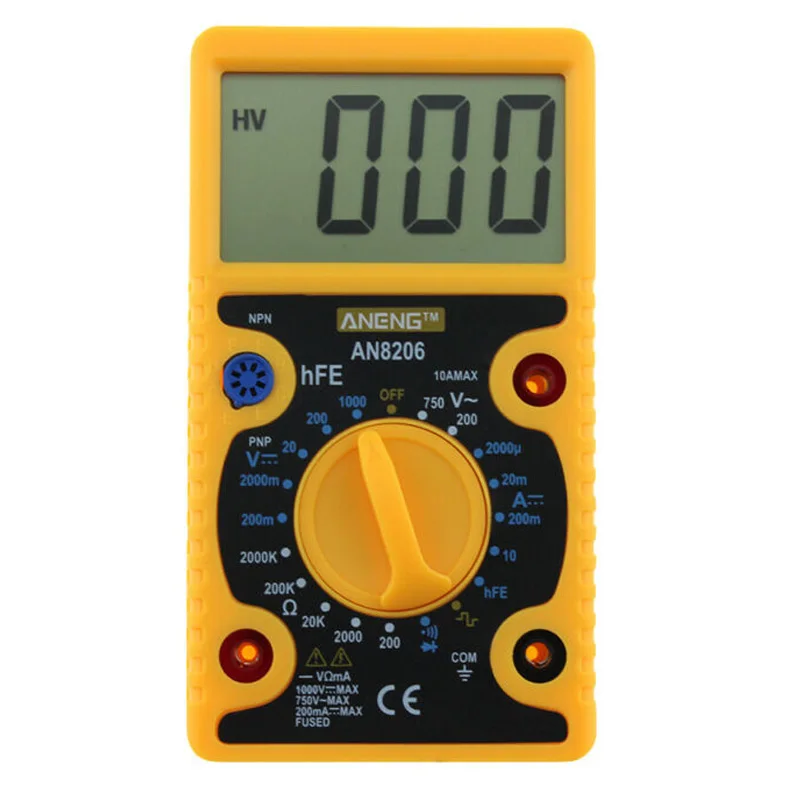 ANENG AN8206 Digital Multimeter Ampere Voltage Tester 50Hz Square Wave Output