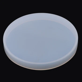 

Large Round Full Mirror Surface Glue Clay Plate White Silicone Mold Baking Products DIY Cake Tools Translucent Molds Kitchen
