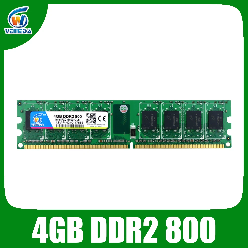 Veineda ddr2 8 ГБ 2x4 Гб Стандартная память для intel и amd mobo поддержка памяти ram 6400|ram 6400|ddr2