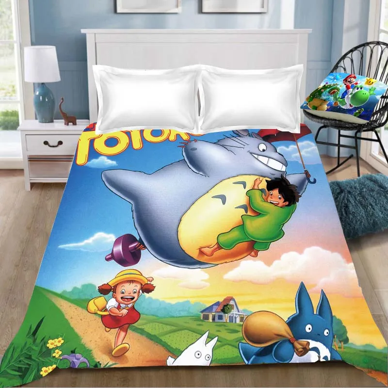 Тоторо аниме печать простыня Vegeta Хаяо Миядзаки Tonari No Totoro детская комната Простыня Постельное белье(без наволочки - Цвет: 16