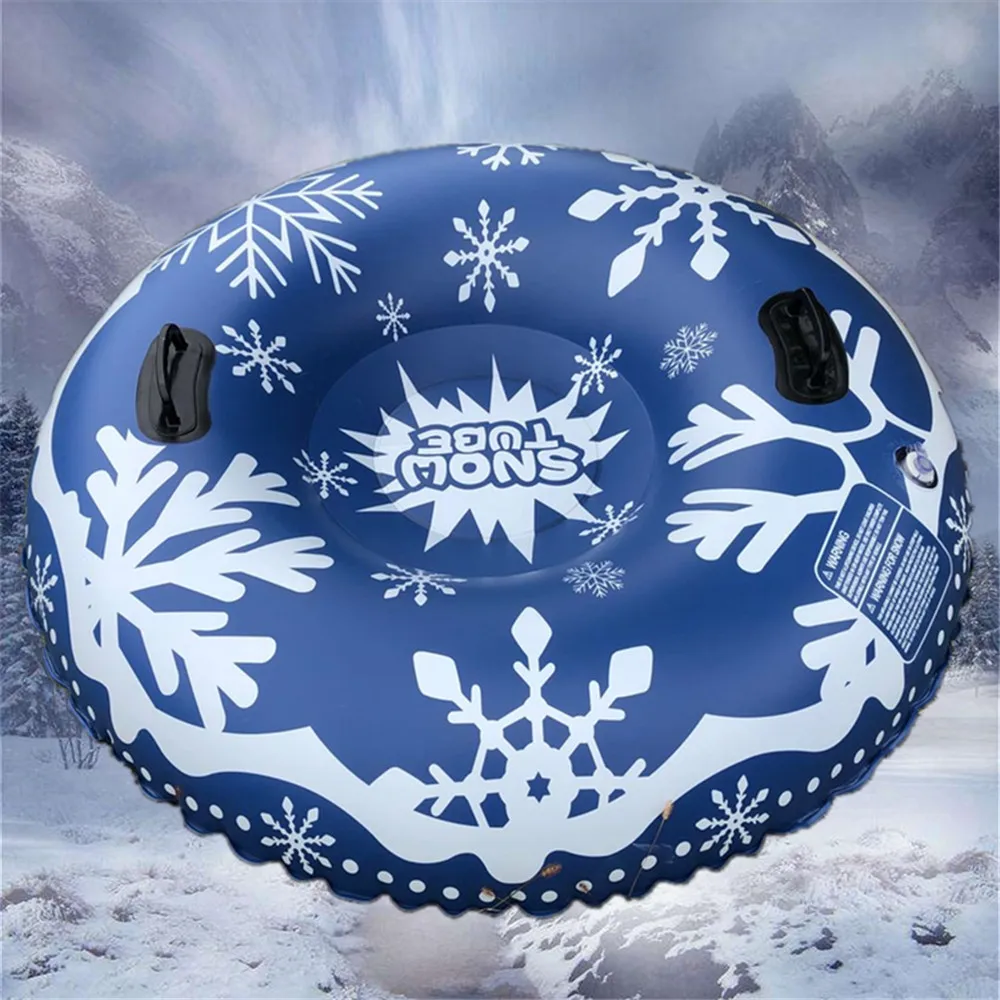 Winter Inflatable Floated Skiing Ring With Handle Pvc Snow Sled Tire Tube Kid Ski Pad Outdoor Sports Accessories