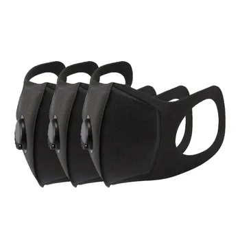 

3pc Cotton Black Mask Mouth Face Mask PM2.5 Dust Mouth Mask 1pc Activated Carbon Filter Mask Fabric Face Mask washable Care