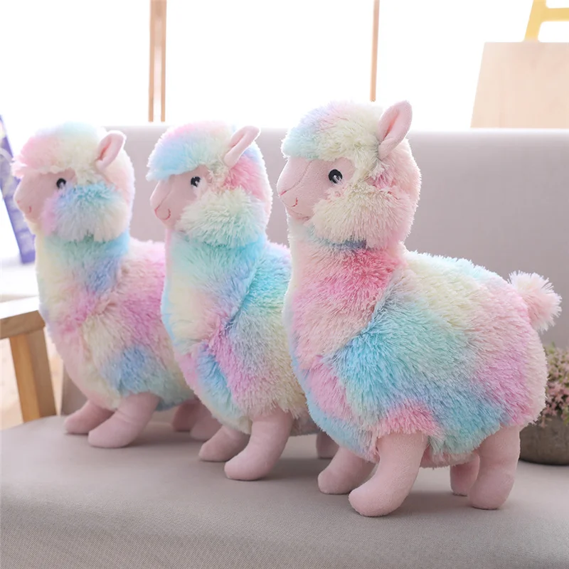 Мягкая хлопковая Радужная Альпака 30 см плюшевая кукла лошадь лама игрушки