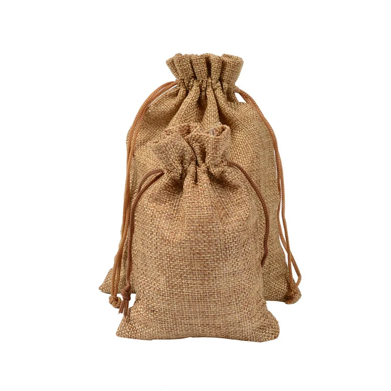 10 * 8 Salmue 10pcs Linen Gift Bags Mini Lightweight Breathable Resusable Jewelry Pouches with Drawstring for Wedding Party Birthday Diy Craft Halloween Christmas 