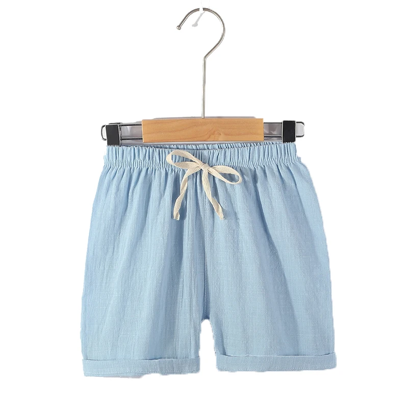 Teenage Shorts Boy Girl 2 4 6 8 10 12 Y Linen Blue Black Short Pants Kids Boys Cotton Sport Beach Shorts Children Clothing for kids shorts