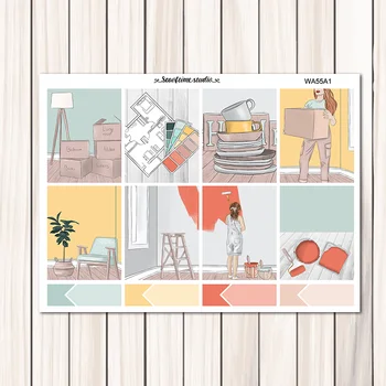 

7sheets/pack Home house Weekly Label Decorative Sticker DIY Planner Diary Scrapbooking Album Stickers