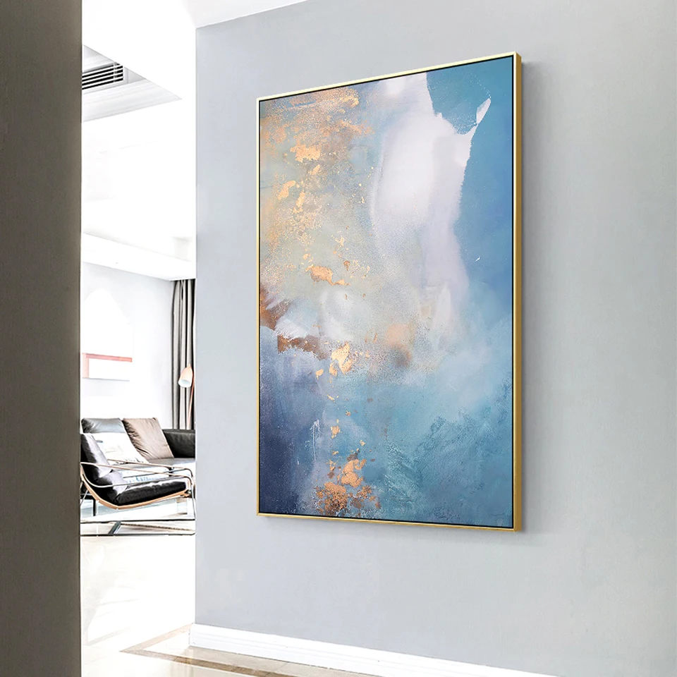 Modern-Abstract-Gold-foil-river-Blue-Canvas-Art-Paintings-For-Living-Room-Bedroom-Posters-And-Prints (2)