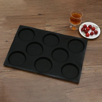 

Silicone Hamburger Bread Forms Perforated Bakery Molds Non Stick Baking Sheets Fit Half Pan Size