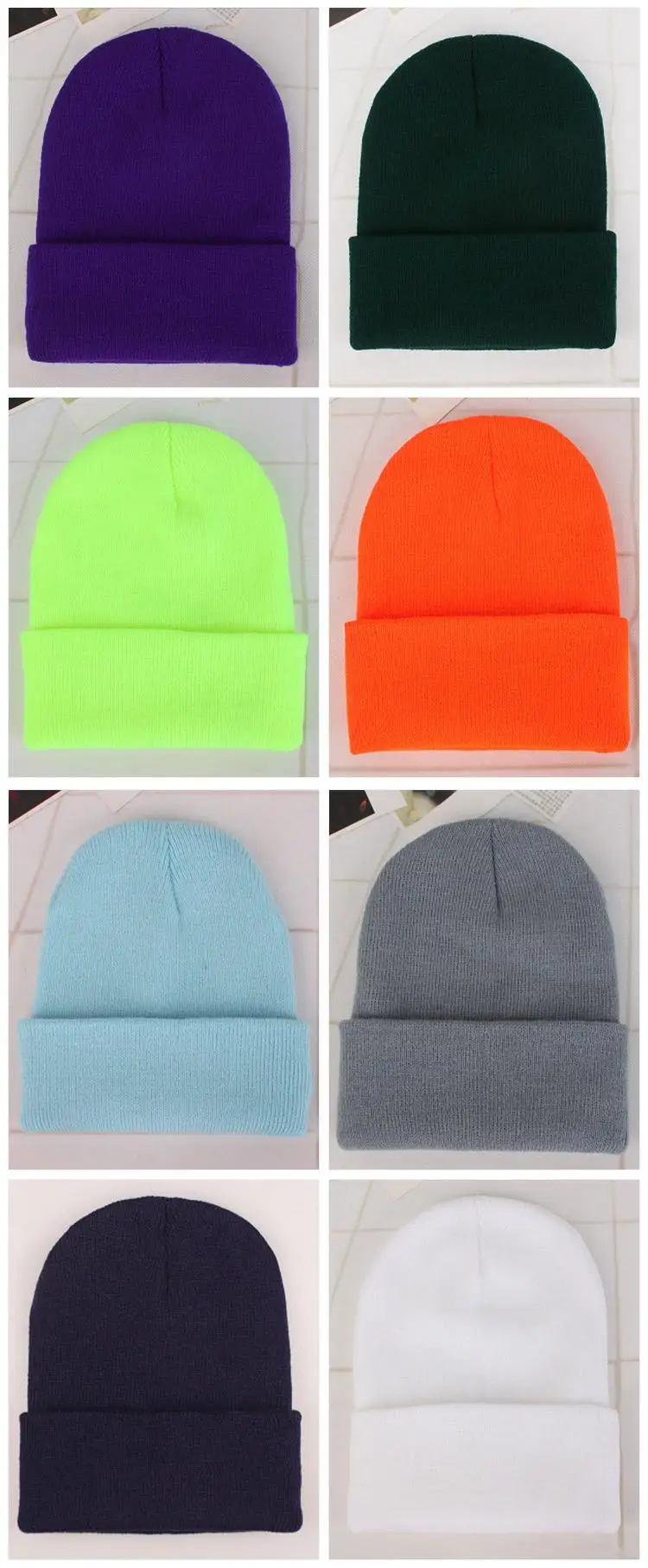 Зимние шапки для женщин, Новые Вязаные шапки, одноцветные милые шапки для девочек, осенние женские шапки, теплые шапки, Женская Повседневная шапка
