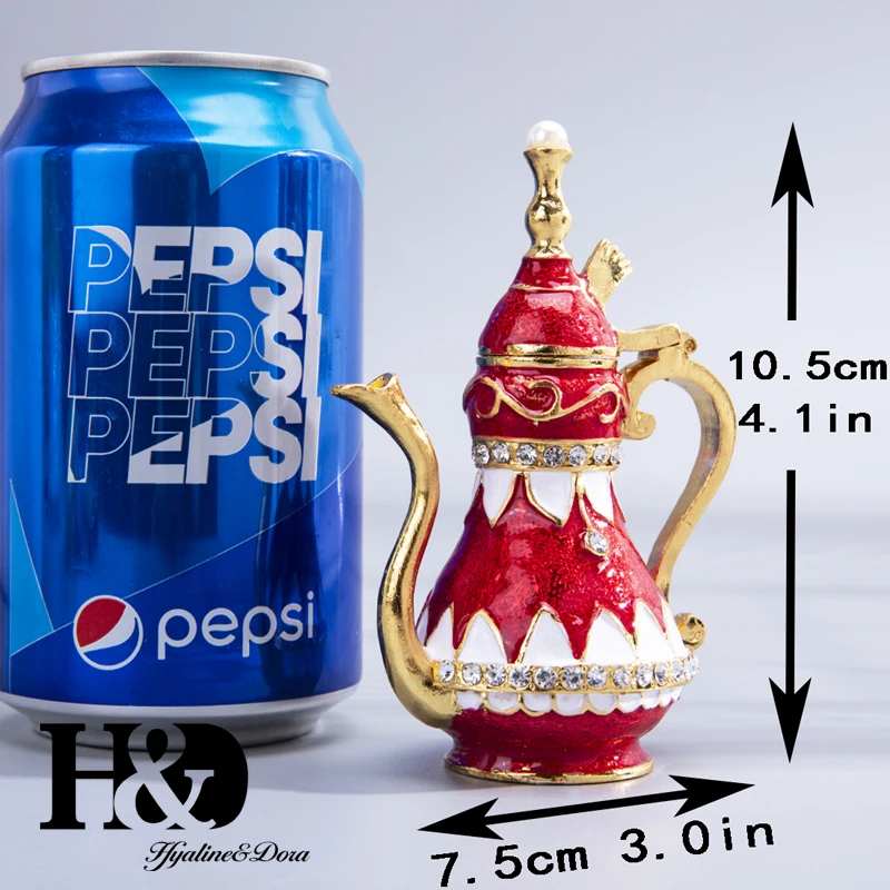 H&D цветочный узор сплав металлический брелок-коробка чайник крест фигурка Птерозавр в форме динозавра Рождественский подарок декоративный орнамент