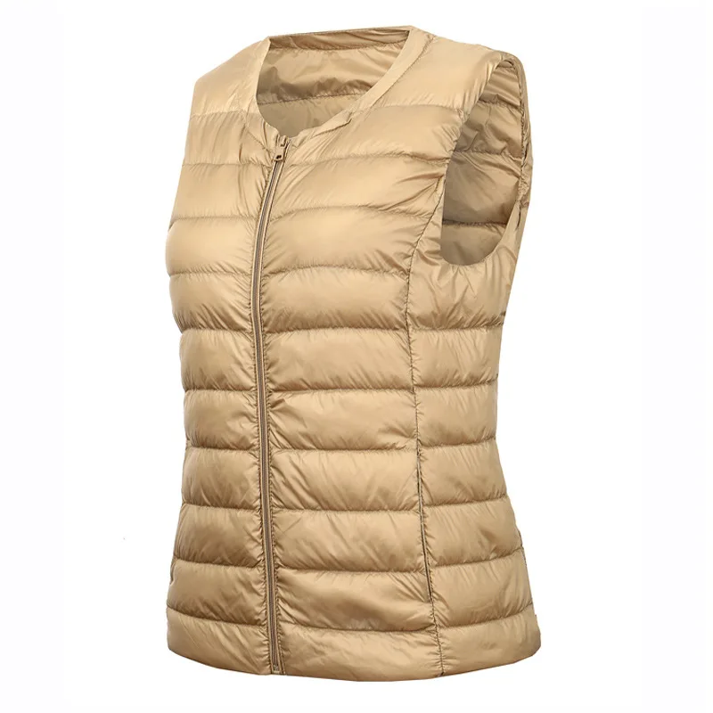 Chaleco cálido de talla grande para mujer, ropa de otoño 7XL 6XL, Ultra ligera, portátil, sin mangas, Forro cálido para invierno