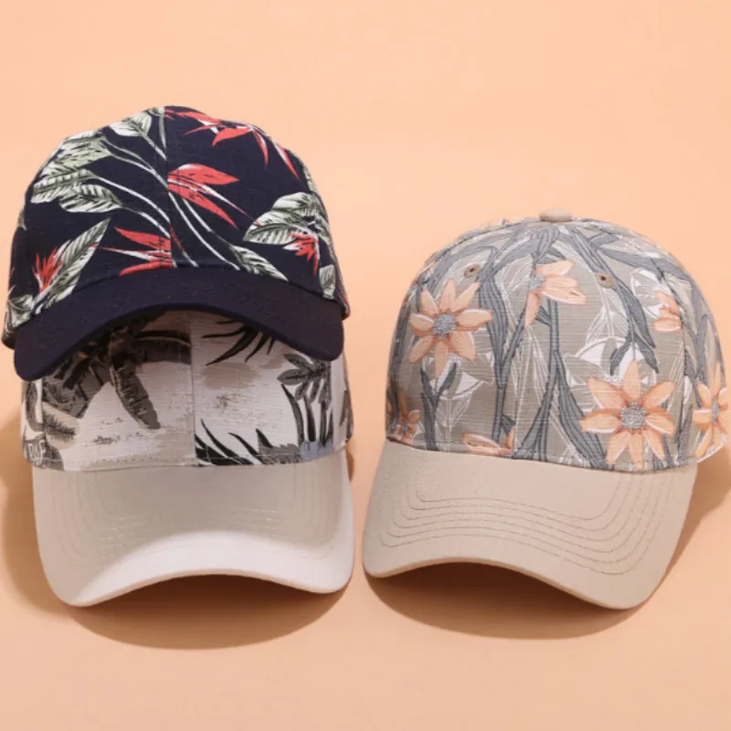 Модная Цветочная Кепка Snapback Женская Повседневная бейсбольная кепка с цветочным узором хип-хоп хлопковая шляпа для дальнобойщиков кости изогнутая женская шляпа
