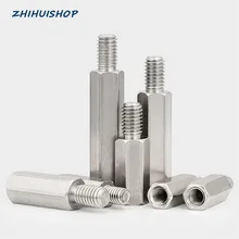 

M2 M2.5 M3 M4 M5 304 Stainless Steel Hex Female Standoff male spacer hexagon pwb motherboard mounting column stud