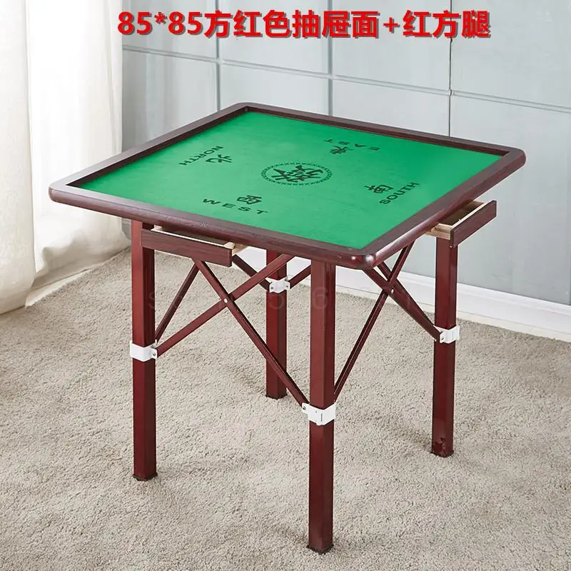 Домашний стол для Маджонга с ручными цифрами, складной стол для Маджонга, простая шахматная доска двойного назначения, стол для спальни, барный стол - Цвет: 85x85cm  18
