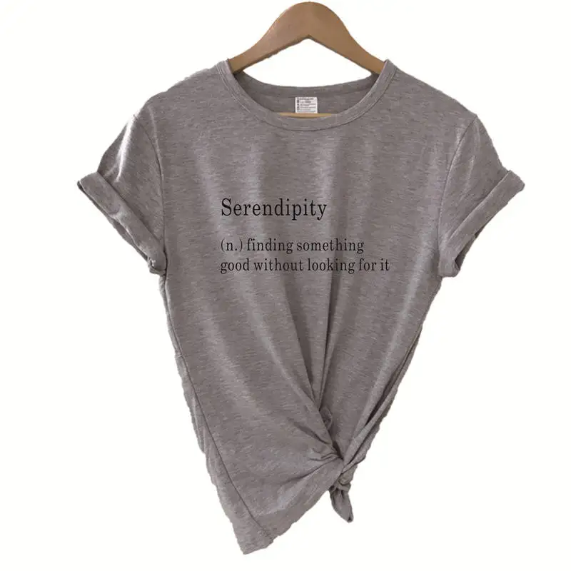 BANGTAN Serendipity Definition Футболка KPOP корейский стиль уличная мода унисекс Топы футболки Высокое качество Tumblr Harajuku футболка - Цвет: gray t black words
