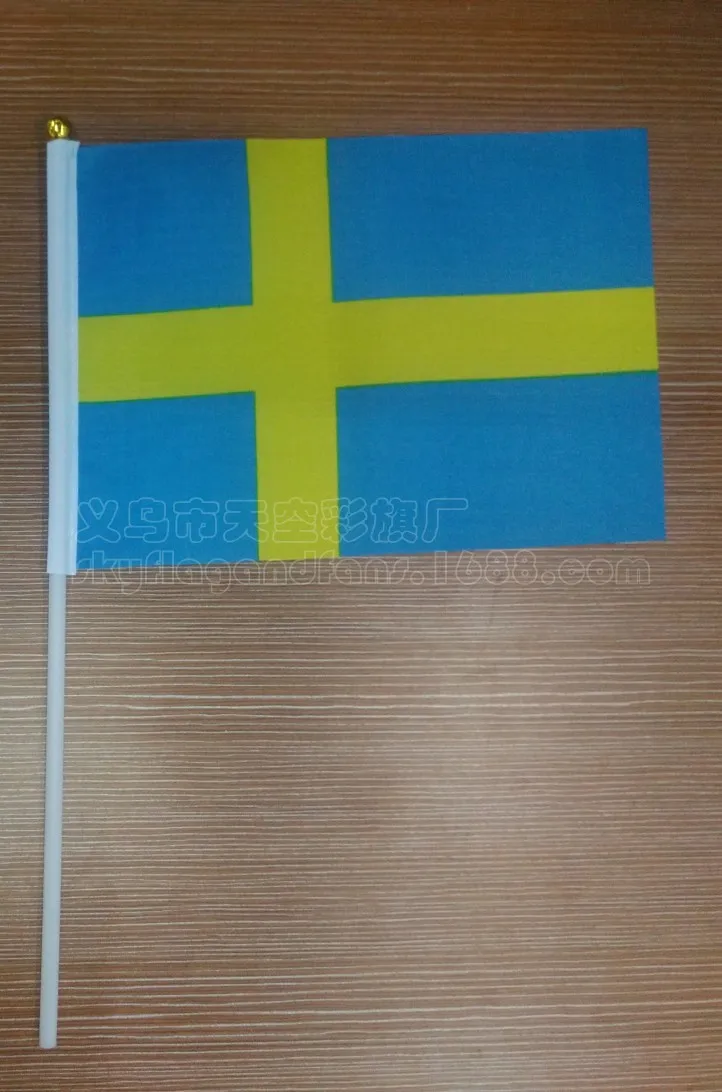 Sweden Кафник, 5 шт. Venezuela ручной развевающийся Национальный флаг 14*21 см - Цвет: Sweden