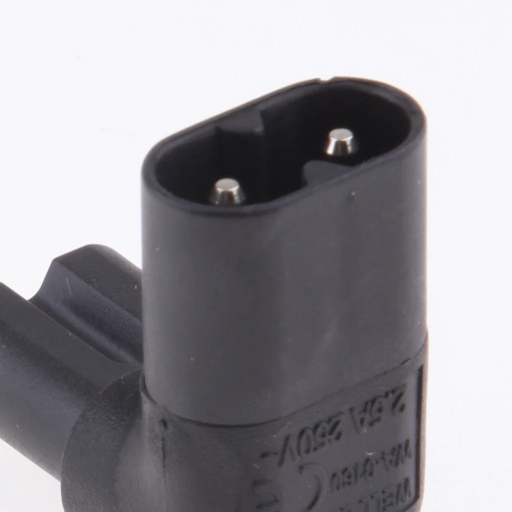 C8 to C7 Connector, IEC 320 Male to Female Power Plug Adapter Converters Angled (Pack of 1)