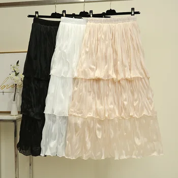 

[Attachment] Pleated Elegant Three Layer Cake Dress Women's 2020 Spring Mid-length Skirt Immortal Big Skirt 2336