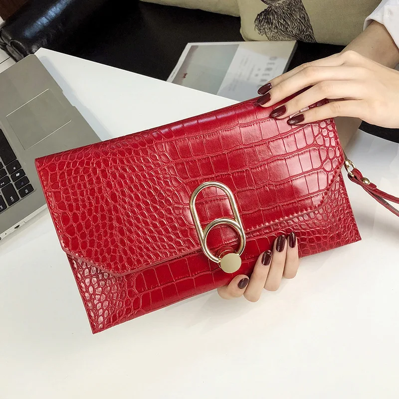 

2020 New Style WOMEN'S Handbag Korean-style-Shoulder Envelope Bag Fashion Crocodile Pattern Single-shoulder Bag for Women Bag