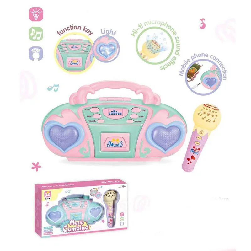 

Model Children Recorder Microphone PA Microphone Toy Early Childhood Educational Lights Music Singing Toy