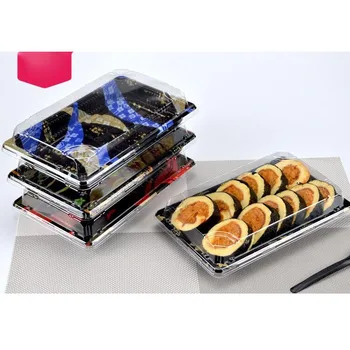 

Japanese Sushi Packaging Boxes Disposable Takeout Food Container Plastic Dinnerware Boxes