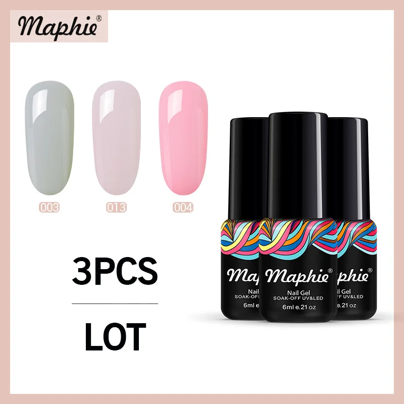 Maphie 3 шт/набор гель-лаков для ногтей Блестящий УФ-лак отмачиваемый