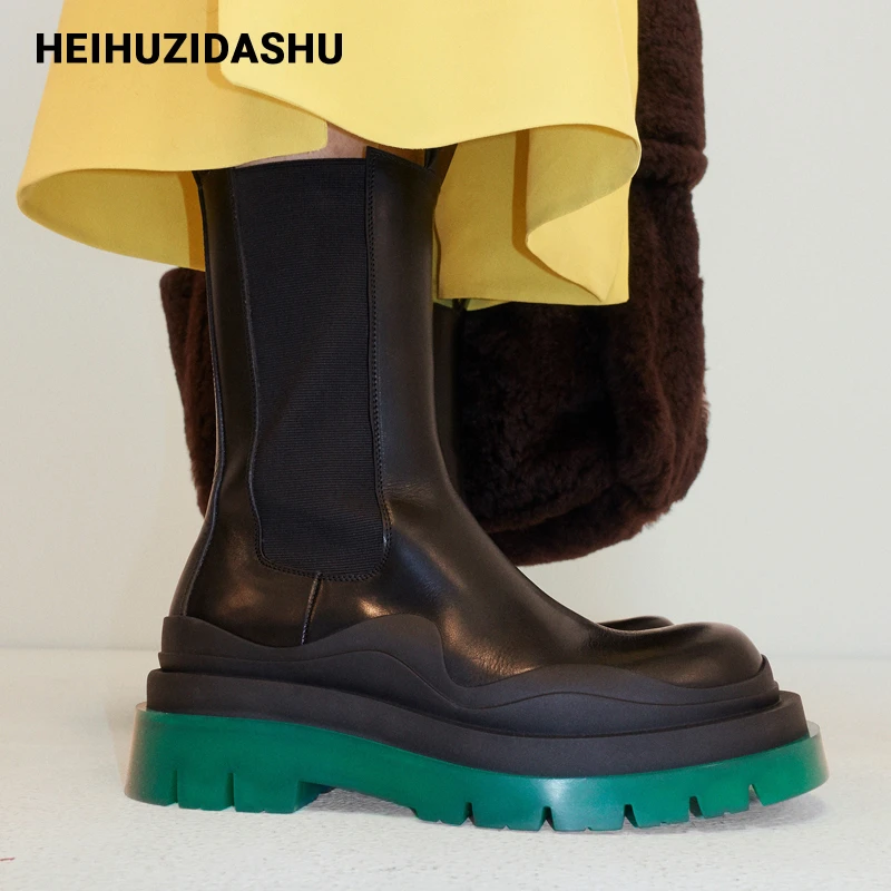 women's chunky heel chelsea boots