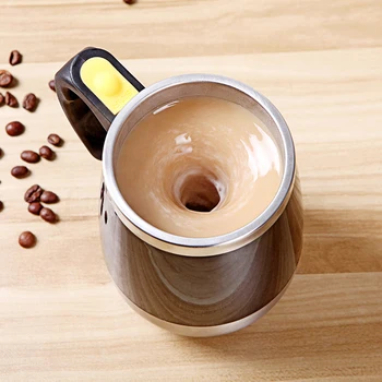 

1pc Stainless Steel Magnetized Mixing Cup Office Multi-purpose Automatic Mixing Milk Coffee Cup Anti-scalding With Lid Water Cup