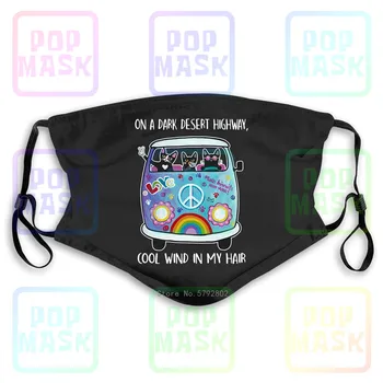 

Dust Mask with Filter On A Dark Desert Highway Cool Wind In My Hair Cat Sus Trend Washable Reusable Mask