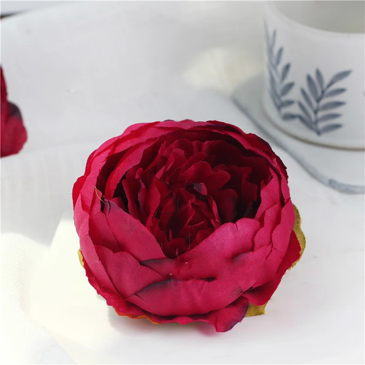 5pcs Silk Artificial Peony Flower Wedding Background Flower Wall Flower Arrangement 10cm Simulation Flower Head Bract Core