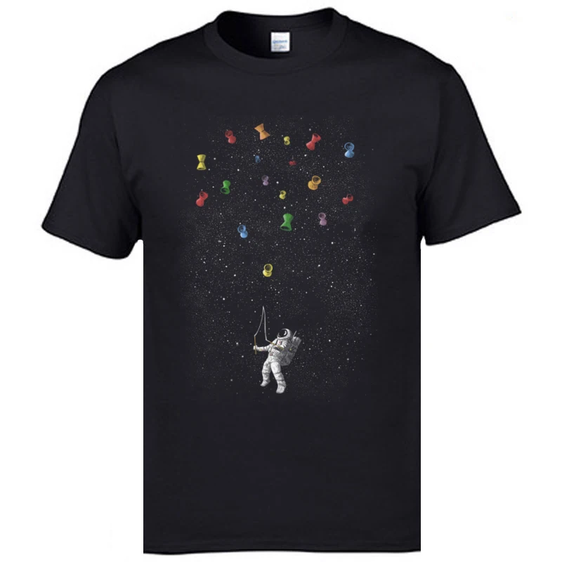 Space_Diabolo_7748 100% Cotton Fabric Tshirts for Men Short Sleeve Printed T Shirt New Arrival Autumn O-Neck Tee-Shirt Printing Space_Diabolo_7748 black