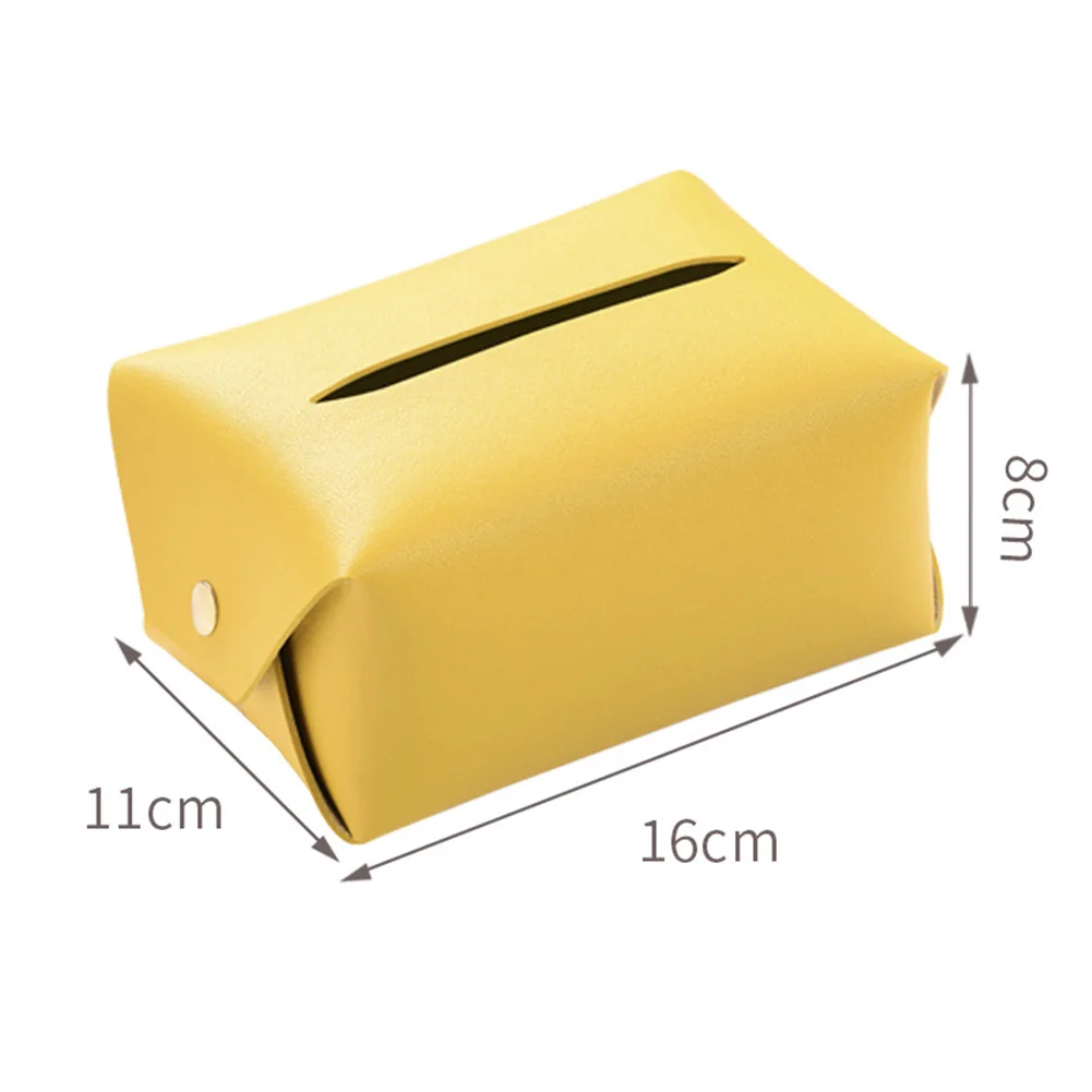 Pouch Paper Container Living Room Home Car Napkin Holder Tissue Box Table Hotel Desktop Office Faux Leather Organizer #734