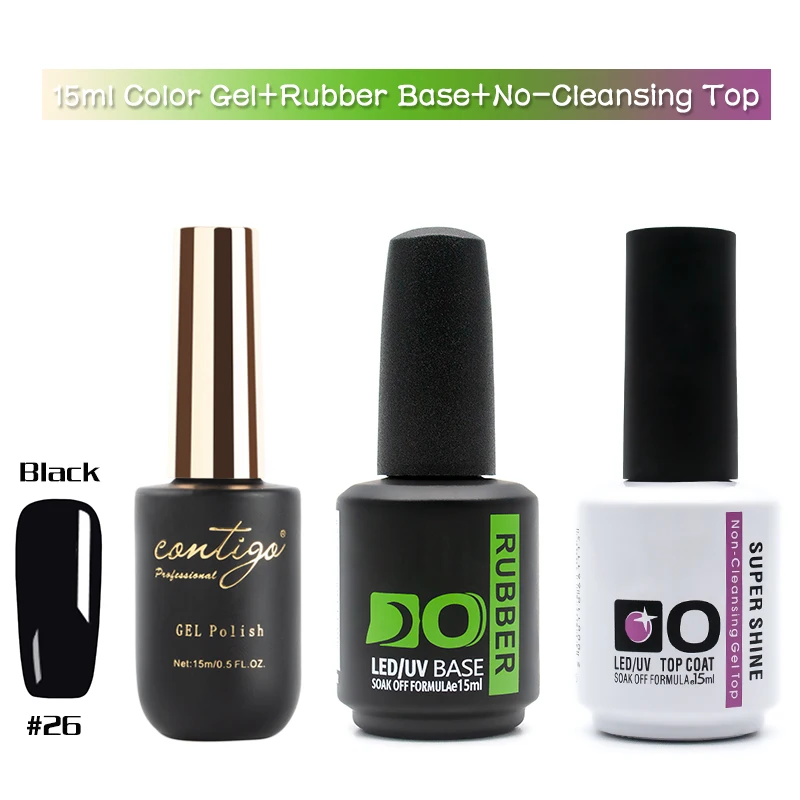 

15ml New 60Colors Gel Varnishes Set Nail Base Coat and Tempered No-Wipe Top Kit Long-Lasting Varnish Hybrid for Nail Art Gellak