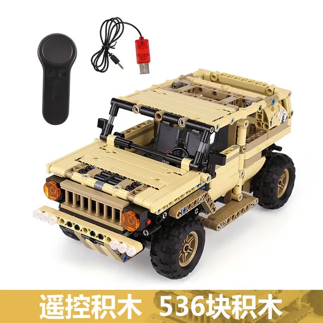 

Military Tank SUV Car 13009 Remote Control Light Crawler Bluiding block brick