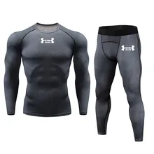 Рашгард Компрессионные Мужские спортивные костюмы, быстросохнущие комплекты одежды для бега, спортивный костюм для бега, тренировок, тренажерного зала, фитнеса, бега