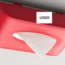 Красный автомобиль кожаный солнцезащитный козырек коробка для салфеток Держатель съемные наклейки коробка для салфеток Органайзер Подходит для BMW TOYOTA LEXUS FORD Nissan Mitsubishi