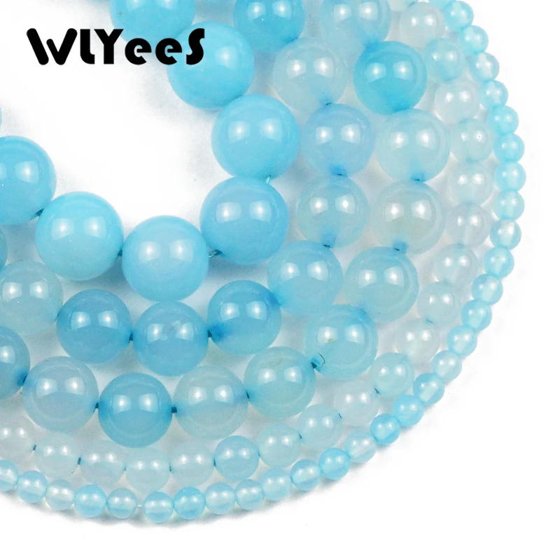 WLYeeS Бусины Из Натурального голубого озера круглые свободные бусины для