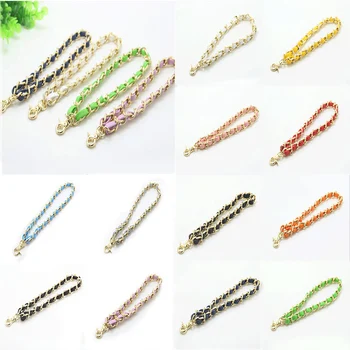 

Women Bag Handle DIY Replacement Wrist Strap Chain Bag Accessories Clutch Wristlet Chain+ Leather Purse Coin Bag Straps