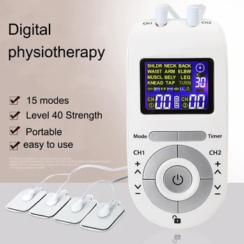 

New Electronic Pulse Massager TENS EMS Machine Fitness Nerve Muscle Stimulator Instrument Low Frequency Physiotherapy Device