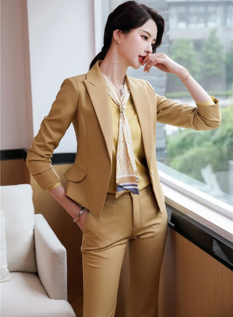 Chaqueta de manga larga con diseño de uniforme Formal para mujer, trajes de negocios con pantalones y chaquetas, chaqueta de estilo OL, Otoño e Invierno AliExpress Ropa de mujer