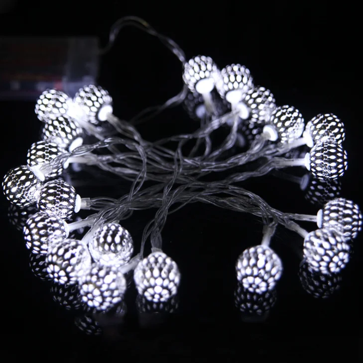 Рождественское украшение LED железный шар свет 2 5 м 20LED золотой серебряный полый
