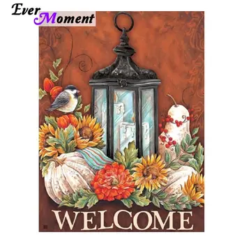 

Ever Moment Diamond Painting DIY Halloween Gift Pumpkin Flower Light Handmade Craft Mosaic Painting Full Square Drills 5L015