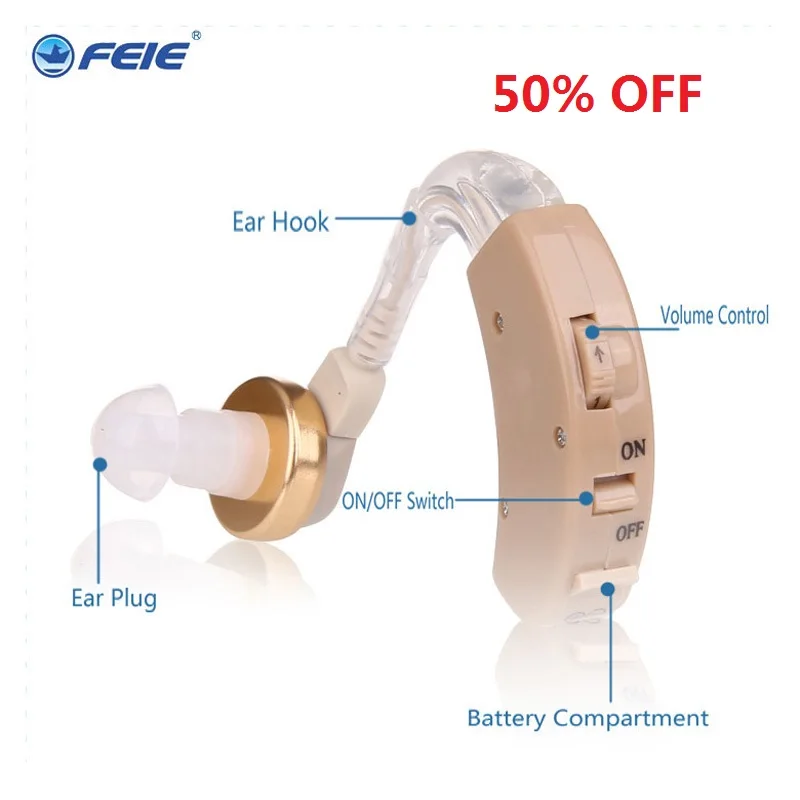 

Ear Device Analog BTE Hearing Aid Amplifier Free Drop Shipping With Battery digital hearing aids for the deaf elderly S-8B
