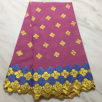 

Latest African Cotton Lace Fabric 2019 High Quality Nigerian French Pure Cotton Embroidery Swiss voile Lace Fabrics 5Yards