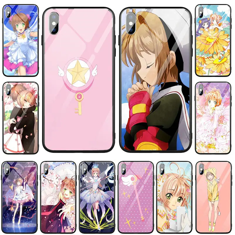 Sakura Card Captor Il Clow Tempered Glass Phone Cases for iPhone 8 7 6 5 5S SE 2020 6S Plus X XR XS 11 Pro Max Bags | Мобильные