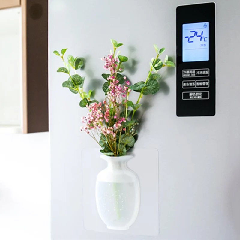 Silicone Vases Wall Leaves Body Offices Outdoor Plant Magic Offices Vases home Handmade Pots Container Soft Bottle Flowers